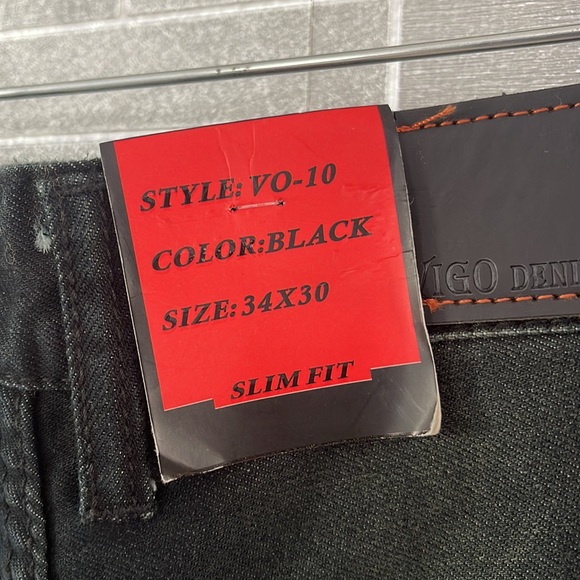 Vigo Demin Slim Fit  Black 34 x 30 Jeans - Picture 3 of 5